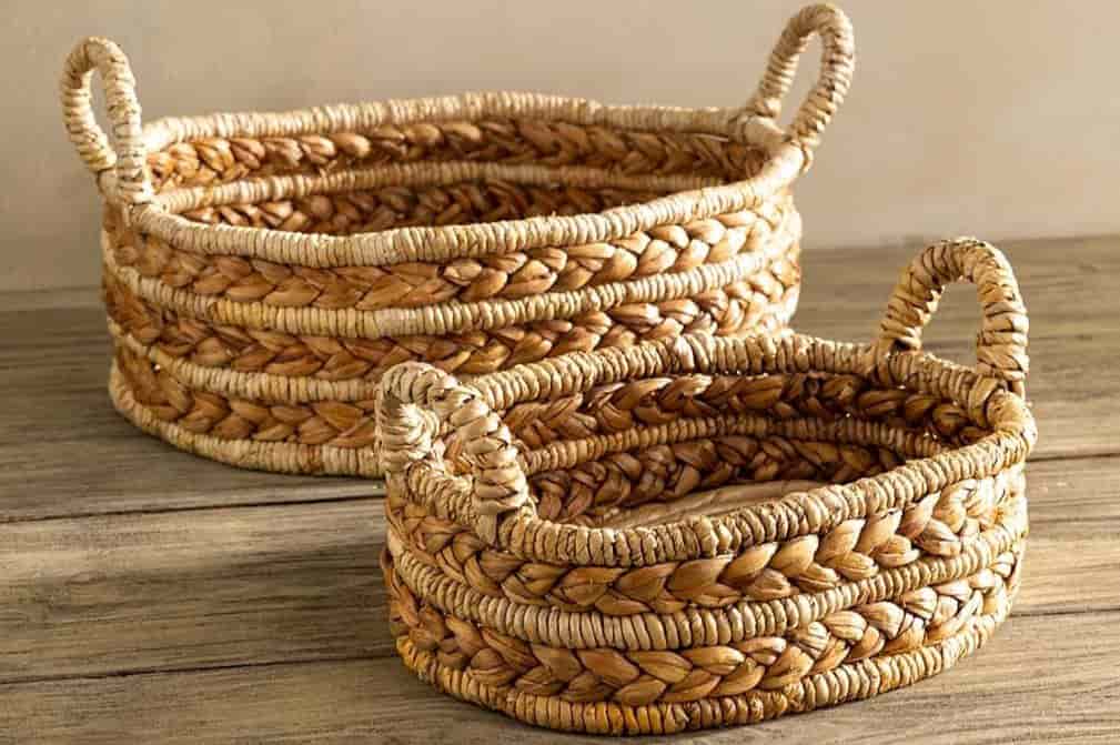 سبد حصیری بیضی مناسب استفاده روزمره